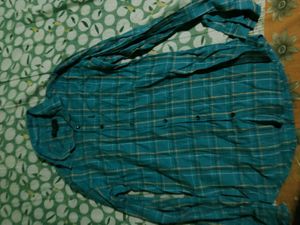 Men's Teal Plaid Long Sleeve Shirt