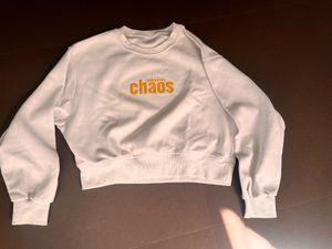 White Cropped Sweatshirt