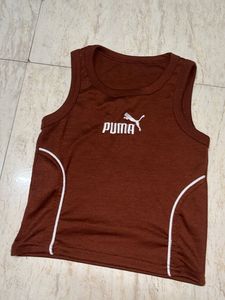 Puma Brown Sleeveless T-Shirt