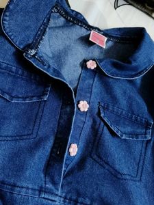 Pingpong Blue Cute Denim Dress for Girls