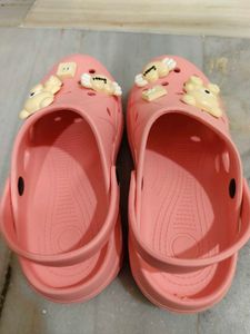 Cute Pink Clogs with Bear Charms