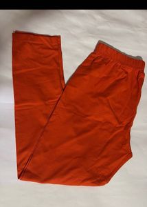 Bright Orange Elastic Waist Pants