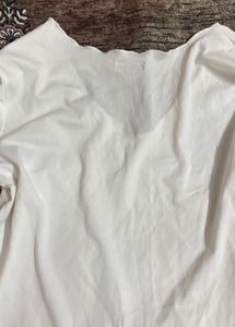 Women’s Solid White Flared Sleeve Top | Stylish Ro