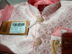 Pink Motto Indian Kurta