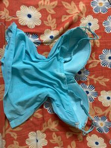 🌊Aqua Blue Embroidered Corset Top