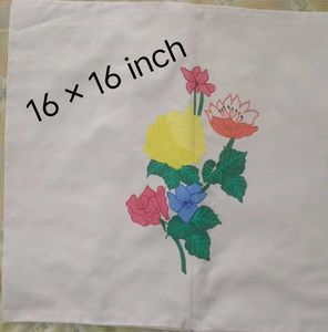 Hand-Painted Floral Cushion Cover