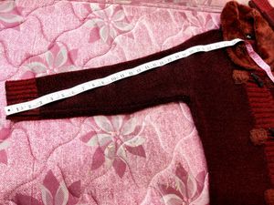 Burgundy Knit Coat For Women ❤️