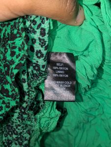 Green Floral Print Mini Dress