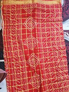 Elegant Red Bandhani Saree