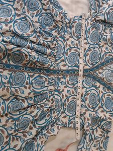 Beautiful Blue Floral Print Kurta