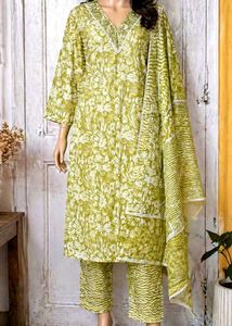 💯 % COTTON GREEN💚 Kurta Set with Dupatta