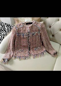 Zara Tweed Jacket with Fringes