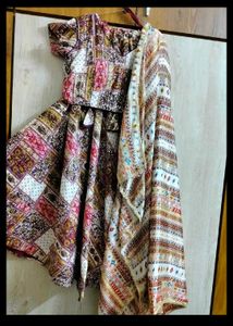 Bohemian Patchwork Maxi Skirt and blouse