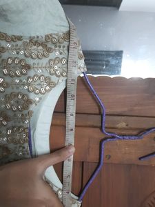 Off White Jute Kurta with Net design