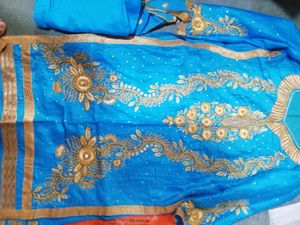 Cotton heavy embroidery and Stone
