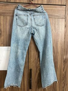 ZARA original ripped straight jeans