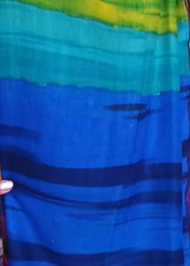 Synthetic Saree With Blouse