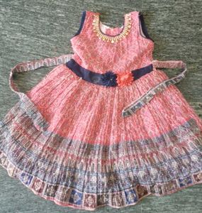 Beautiful Pink Printed Frock