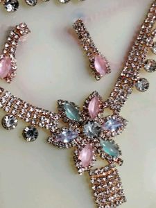 Rose Gold Necklace and Earring Set