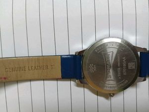 Sonata Blue Leather Strap Watch