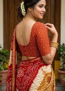 Bandhni aster blouse
