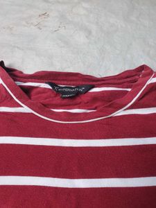 Red &amp; White Striped Long Sleeve Top