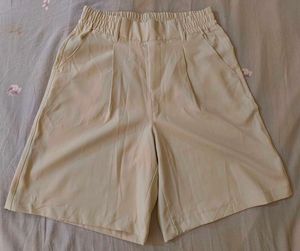 Beige Wide Leg Culottes