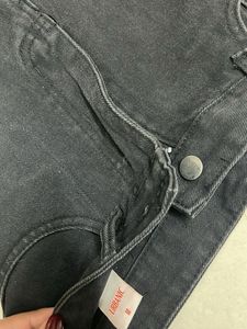 Greyish Black Wide Leg Jeans