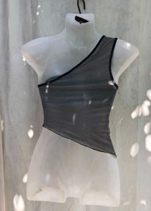 Sheer One-Shoulder Top