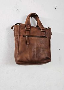 Vintage Brown Leather Handbag