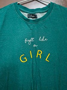 Green 'Fight Like A Girl' Tunic Top for 13-15 yr