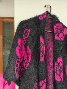 Floral Black Pink Cardigan