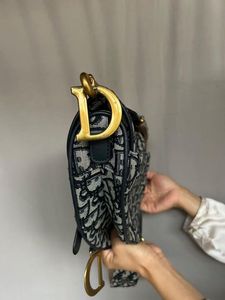 Auth Christian Dior Oblique medium saddle