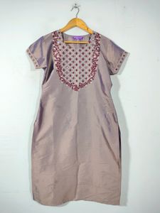 Mauve Embroidery Casual Kurta (Women's)