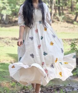 Cute Butterfly Print Maxi Dress