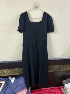 Elegant Black Puff Sleeve Dress
