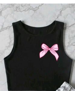 Cute Black Bow Tank Top