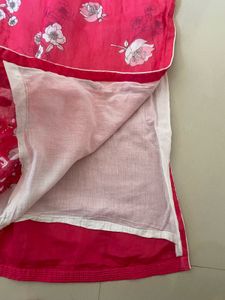 Vibrant Pink Floral Kurta Set