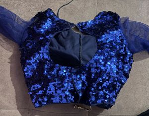 Sparkling Blue Sequin Blouse