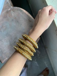 Set of Embellished Gold Bangles