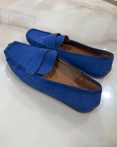 Blue Suede penny Loafers