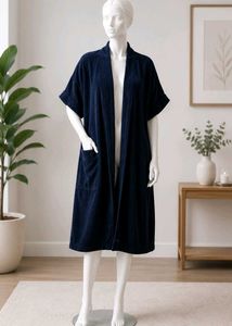 Navy Blue Velvet Robe