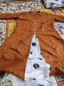 Stylish Brown Kurta with Unique Print