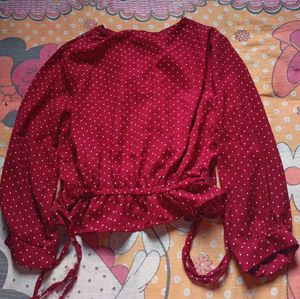 Chic Polka Dot V-Neck top