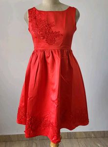 Elegant Red Fit and Flare Dress