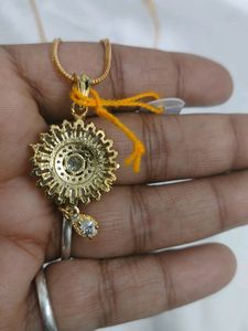 Cubic Zirconia Gold Pendant Set