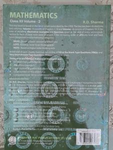 R.D. Sharma Mathematics Class XII Books