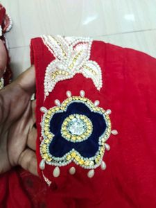 Stunning Red Lehenga Choli with Embellishments