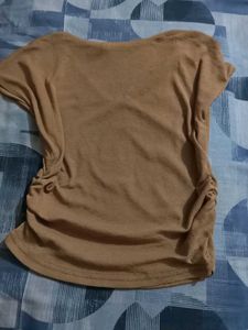 Cute Brown Bow Print Top