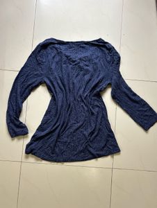 Navy Blue Polka Dot Top